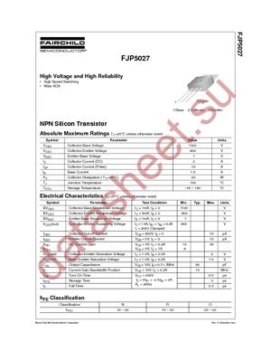 FJP5027R datasheet  